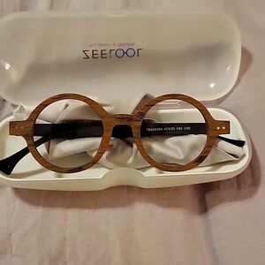 ZeeLooL Wood like Frames Clear lenses